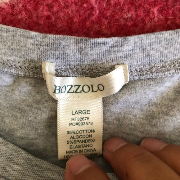 BOZZOLO Large Gray Women's Crop Top Cotton - Picture 5 of 5